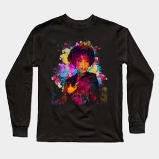 Whitney Houston ~ Watercolor Illustration Long Sleeve T-Shirt